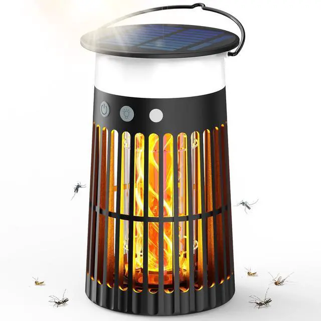 Main image of Solar Bug Zapper w/ Flame Light & RGB Light, 4200V Mosquito Zapper Lantern | IPX5 Waterproof, Auto/Off, Solar Powered & USB C Charging, Hang up