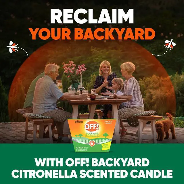 Alt view image 2 of 7 - Backyard Citronella Outdoor Candle, 18 oz (1-Pack) | Reduces the Presence of Mosquitoes and Insects, Up to 40 Hour Burn Time, Patio and Backyard Use, Ambient Glow