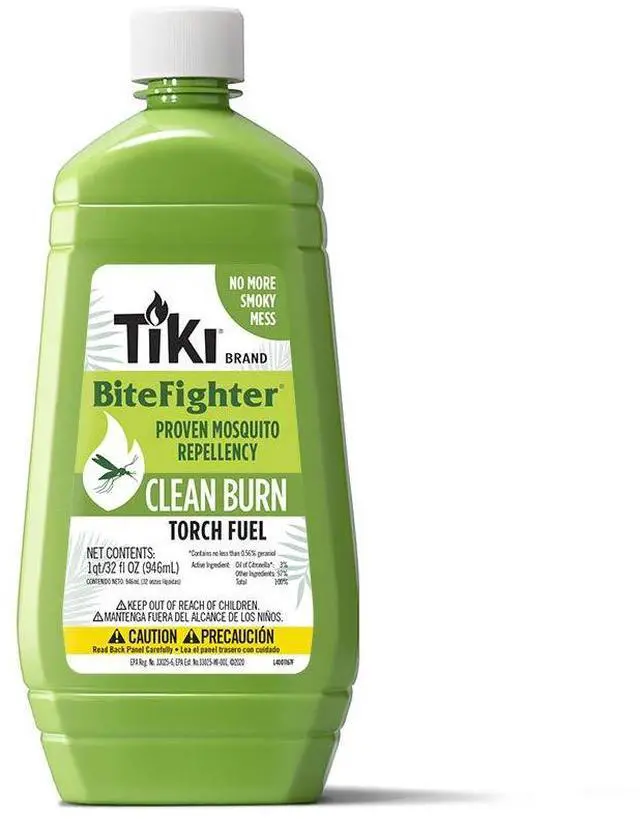 Main image of Clean Burn Mosquito Repellent Torch Fuel 1/4 Gallon (32 oz.), Smokeless & Low-Soot Citronella, Mosquito Repellent, Plant-Based Formula for Outdoor, Patio, Garden & Backyard Torches
