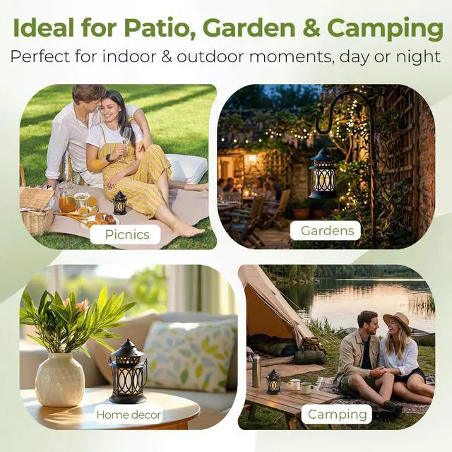Alt view image 5 of 7 - Citronella Candles Outdoor, 2 Pack Citronella Candle Lanterns with Lid | Soy Wax Outdoor Candles for Patio, Garden, Porch, Backyard, Camping & Summer Outdoor Decor