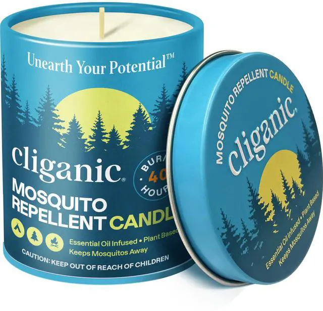 Main image of Mosquito Repellent Candle (9oz) | Citronella, DEET Free, Essential Oil Infused for Outdoor, Camping | Burns 40 Hours