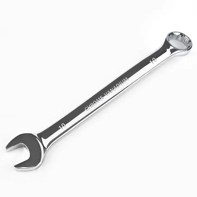 Main image of 10mm Wrench, Industrial Grade Spanner, Combination Wrenches Metric with 12-Point Box End, 15-Degree Offset, 10mm Wrenches Chrome Vanadium Steel Mirror Polished