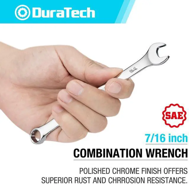 Alt view image 4 of 7 - 7/16" Combination Wrench, SAE | CR-V Constructed, Mirror Polish, 12-Point, 15-Degree Offset