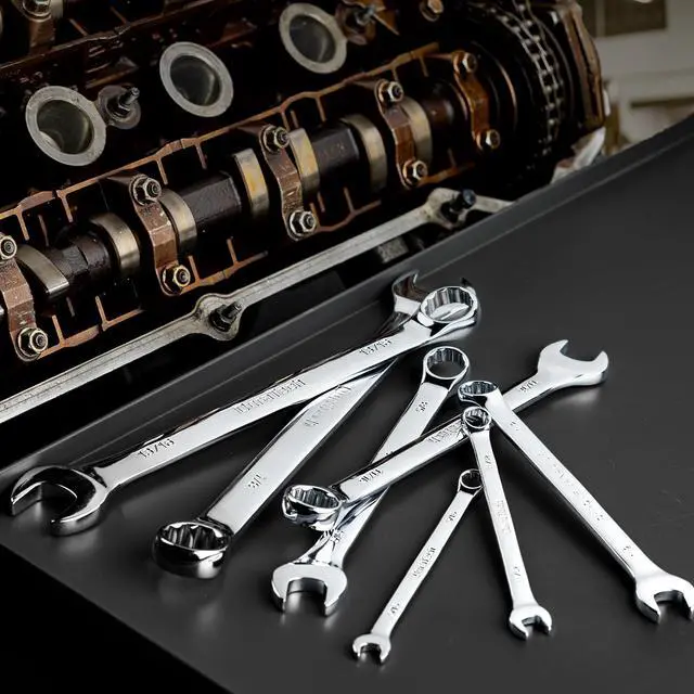 Alt view image 6 of 7 - 7/16" Combination Wrench, SAE | CR-V Constructed, Mirror Polish, 12-Point, 15-Degree Offset