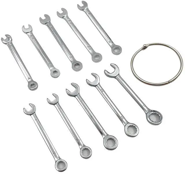 Alt view image 2 of 6 - Mini Wrench Set Open End Wrench Combination Wrench Sets With Chain Ring Metric Type Wrenches (10pcs) | Open End Wrench, Combination Wrench, With Chain Ring, Metric Type