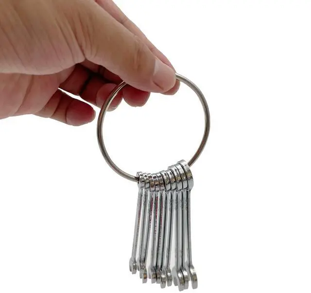 Alt view image 3 of 6 - Mini Wrench Set Open End Wrench Combination Wrench Sets With Chain Ring Metric Type Wrenches (10pcs) | Open End Wrench, Combination Wrench, With Chain Ring, Metric Type