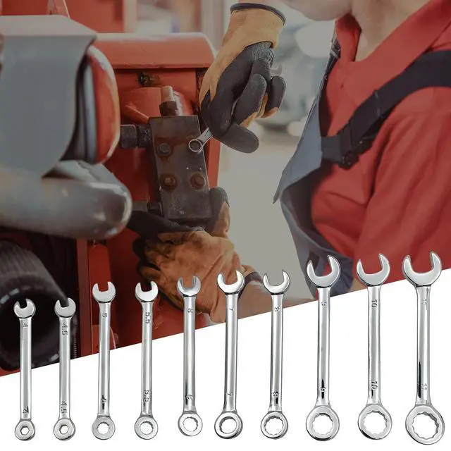 Alt view image 6 of 6 - Mini Wrench Set Open End Wrench Combination Wrench Sets With Chain Ring Metric Type Wrenches (10pcs) | Open End Wrench, Combination Wrench, With Chain Ring, Metric Type