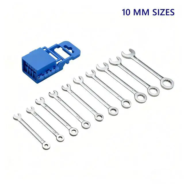 Alt view image 2 of 7 - 20-Piece Small Wrench Set, SAE & Metric, 5/32"-7/16" & 4mm-11mm | Ignition Wrench Set, Mini Wrenches, Micro & Thin, with Unique Wrench Organizer, Red & Blue