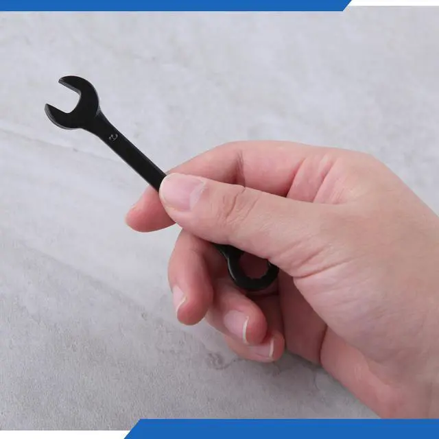 Alt view image 5 of 7 - 10PCS Mini Wrench Set Standard Metric 4mm-11mm | Black Electrophoretic Coating, Portable Pouch and Key Rings, Ignition Wrenches Open End and Box End Combination Wrench Set