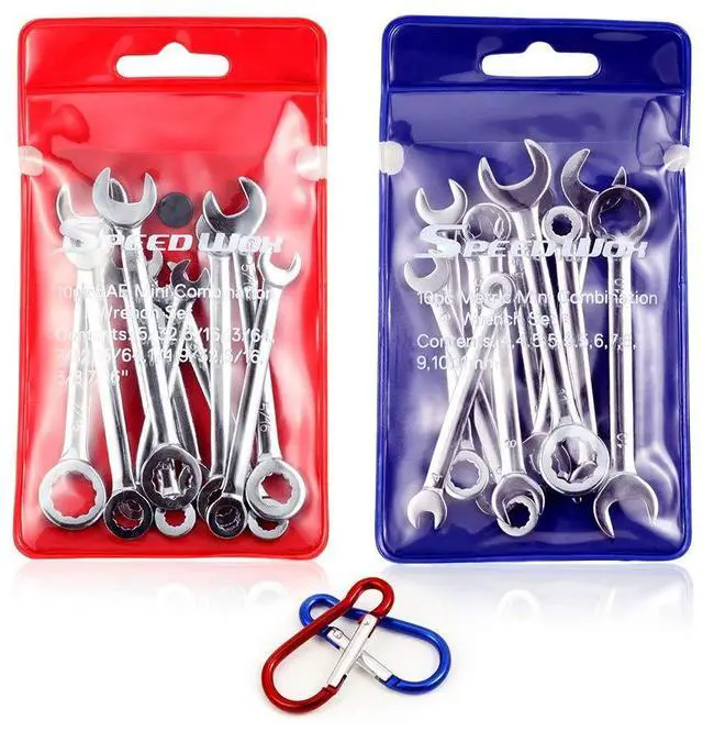 Main image of Mini Wrench Set 4mm-11mm & 5/32"-7/16" Open and Box End Wrench Set | Metric SAE, Ignition Wrench Sets, Open and Box End, Combination Wrench Sets, Storage Pouches and Key Chains