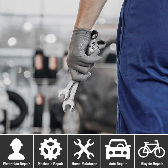 Alt view image 6 of 7 - 3/4" Flex-Head Ratcheting Combination Wrench | SAE, 72-Tooth, CR-V Steel