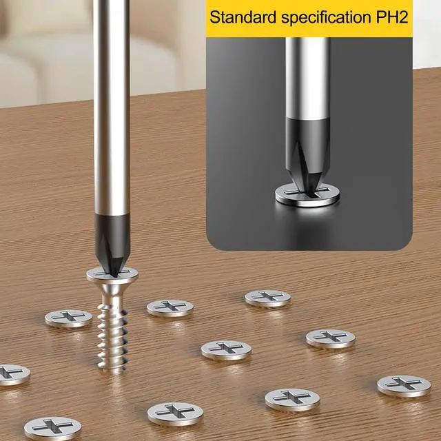 Alt view image 5 of 7 - 2 Pack Phillips Screwdriver - 4 Inch Shaft, Cross-head 6mm PH2 Magnetic Extended Screwdriver With Rubber Handle
