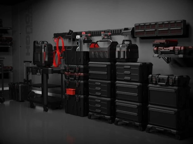 Alt view image 4 of 5 - Hyper Stack 1-Drawer Plastic Tool Box, Black, Compatible with Hyper Stack System