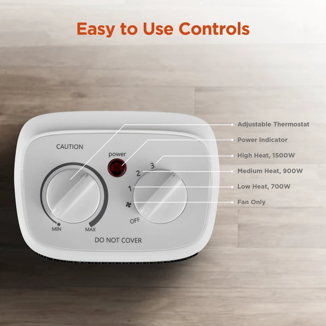 Alt view image 2 of 7 - 1500W Ceramic Fan-Force Electric Space Heater, White