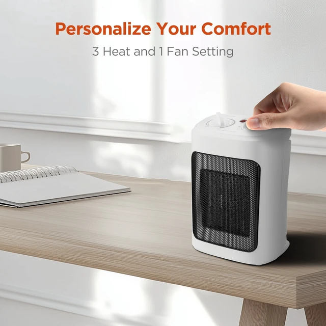 Alt view image 4 of 7 - 1500W Ceramic Fan-Force Electric Space Heater, White