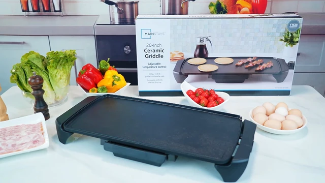Alt view image 6 of 7 - 20 inch Electric Griddle - Non-Stick, Temperature Control,1500 W,Ceramic Coating