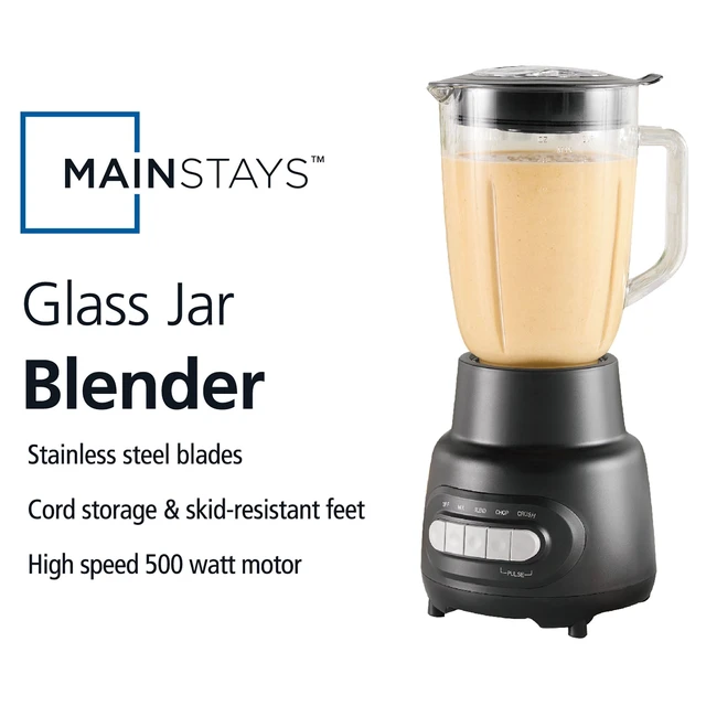 Alt view image 4 of 7 - 5-Speed Glass Blender with 48 Oz Jar and Ice-Crushing Motor