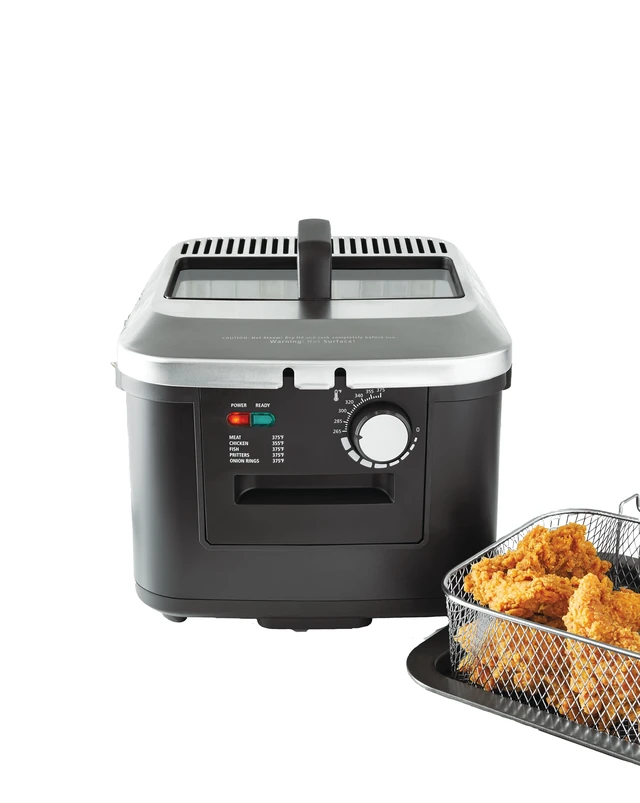 Alt view image 3 of 7 - 4-Liter Matte Black Electric Deep Fryer with Adjustable Temperature Control
