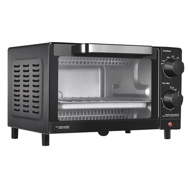 Alt view image 4 of 7 - 4 Slice Countertop Toaster Oven with 3 Settings, Includes Baking Rack and Pan, Black, New
