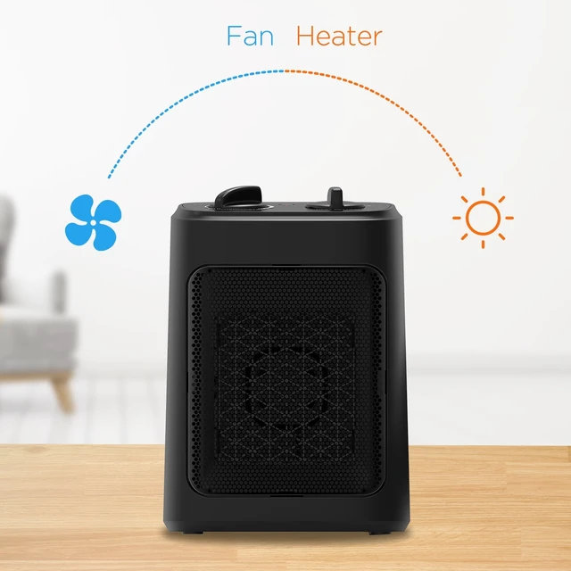 Alt view image 4 of 7 - 1500W Ceramic Fan-Force Electric Space Heater, Black