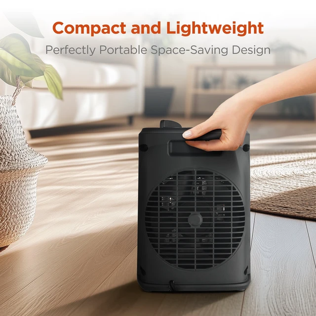 Alt view image 6 of 7 - 1500W Ceramic Fan-Force Electric Space Heater, Black