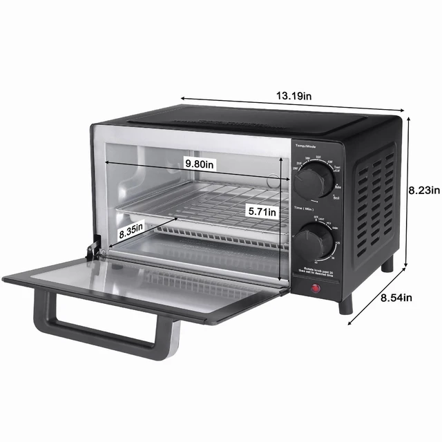 Alt view image 3 of 7 - 4 Slice Countertop Toaster Oven with 3 Settings, Includes Baking Rack and Pan, Black, New