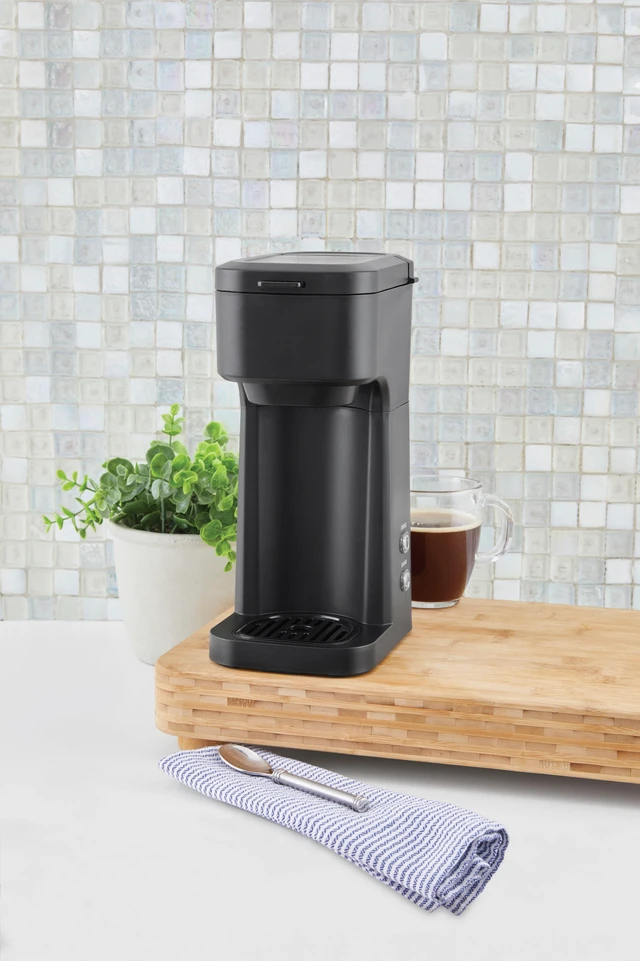 Alt view image 2 of 7 - Black Dual Brew Coffee Maker, Single Serve, Auto Shutoff, 14 oz Reservoir