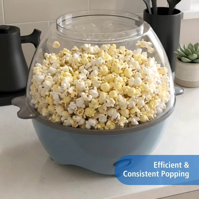 Alt view image 5 of 7 - 18-Cup Popcorn Machine, Electric Popcorn Maker Machine with Stirring Rod and 2-in-1 Serving Bowl Lid