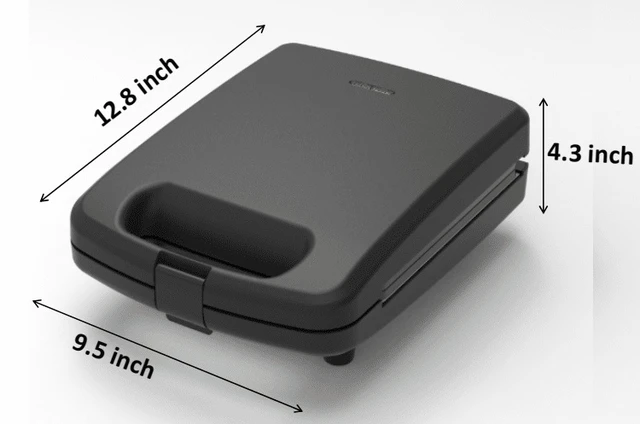 Alt view image 7 of 7 - 4 Slice Waffle Maker with Removable Plates, Non-Stick, Black Matte Finish