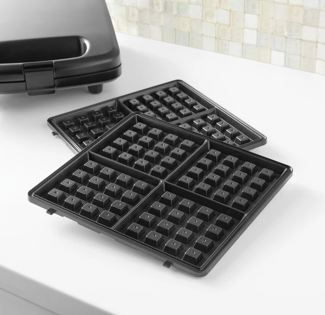 Alt view image 4 of 7 - 4 Slice Waffle Maker with Removable Plates, Non-Stick, Black Matte Finish