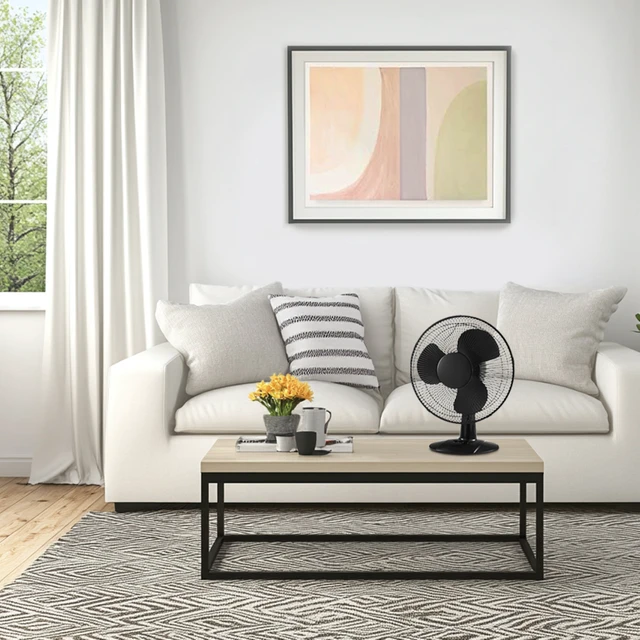 Alt view image 7 of 7 - 12-Inch Table Fan, Black, Adjustable 3-Speed Settings with Oscillation, FT30-8MBBV