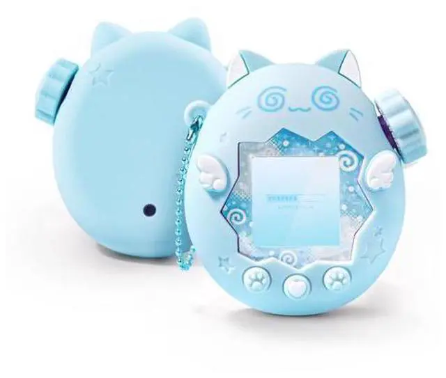 Alt view image 6 of 10 - GeekShare Cute Silicone Case Compatible with Tamagotchi Paradise,Soft Cover Waterproof Shockproof Anti-Scratch for Virtual Pet Device - Blue Circle Cat