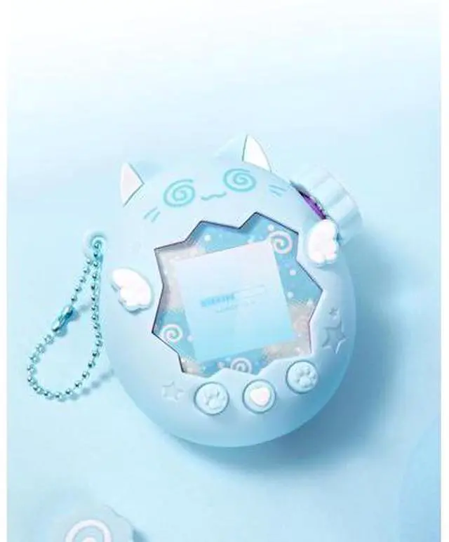 Alt view image 10 of 10 - GeekShare Cute Silicone Case Compatible with Tamagotchi Paradise,Soft Cover Waterproof Shockproof Anti-Scratch for Virtual Pet Device - Blue Circle Cat
