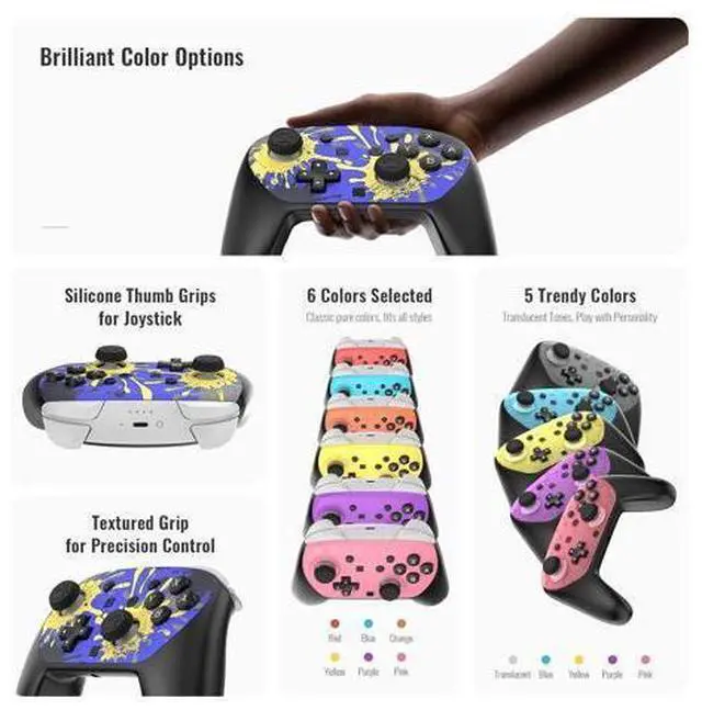 Alt view image 12 of 14 - JDDWIN Switch 2 Pro Controller Protective Shell,Faceplate, Replacement Grip Housing Shell Cover for Nintendo Switch 2 Pro - Controller NOT Included