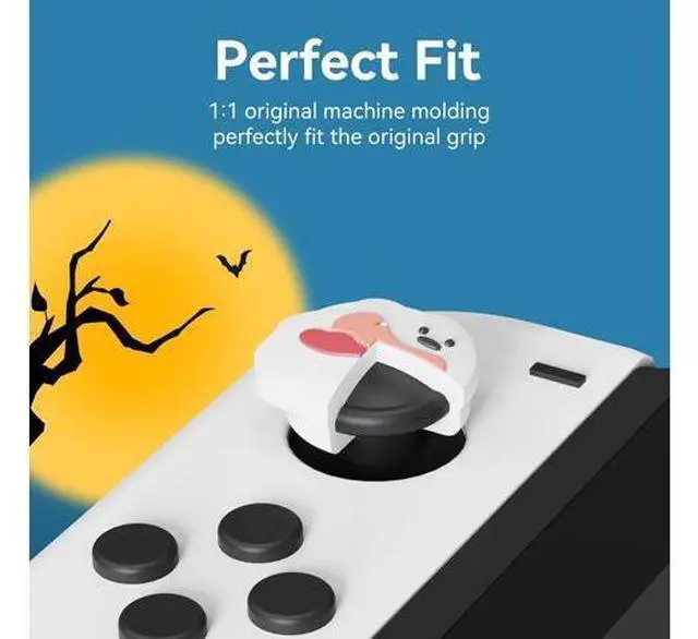 Alt view image 9 of 14 - GeekShare Cute Thumb Grip Caps for Switch,4PCS Cute Silicone Joystick Caps,Soft Thumbstick Cover Compatible with Switch/OLED/Switch Lite - Ghost Puppy