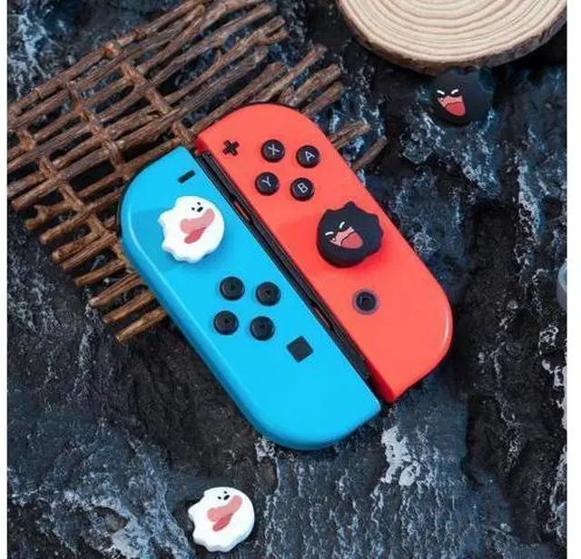 Alt view image 12 of 14 - GeekShare Cute Thumb Grip Caps for Switch,4PCS Cute Silicone Joystick Caps,Soft Thumbstick Cover Compatible with Switch/OLED/Switch Lite - Ghost Puppy