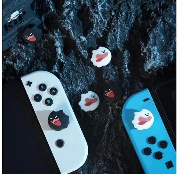 Alt view image 14 of 14 - GeekShare Cute Thumb Grip Caps for Switch,4PCS Cute Silicone Joystick Caps,Soft Thumbstick Cover Compatible with Switch/OLED/Switch Lite - Ghost Puppy