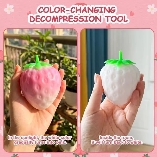 Alt view image 9 of 14 - Strawberry Squishy, Strawberry Squishy Sensory Fidget Giant Jumbo Big Slow Rising Stress Ball Squeeze Toy Fruit Realistic for Relief, Adults Kids Gifts Party Favor (3 pcs)