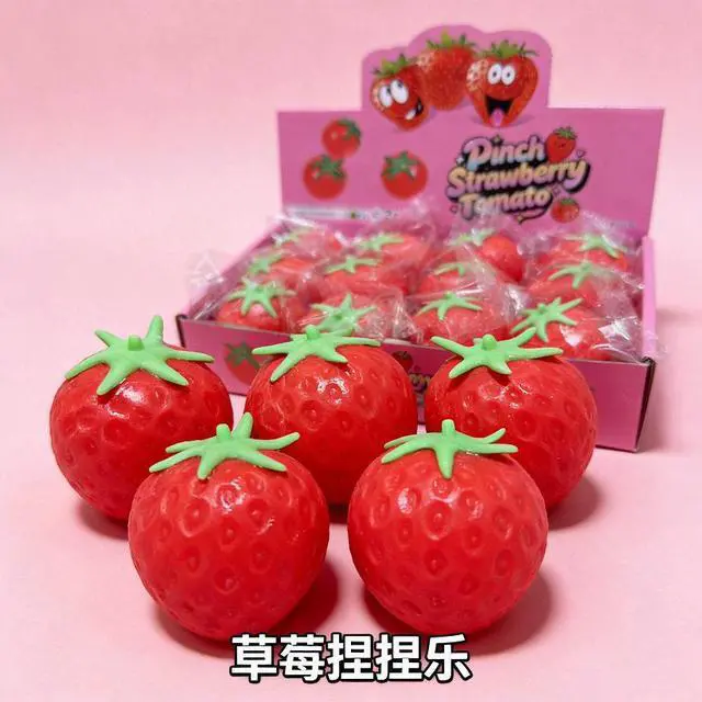 Alt view image 2 of 7 - 12 pcs Strawberry Squishy Toy Paninda Lootbag Fillers