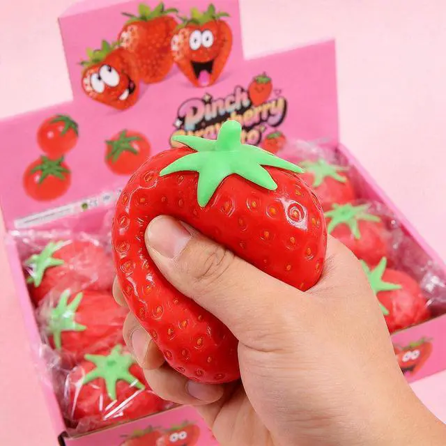 Alt view image 3 of 7 - 12 pcs Strawberry Squishy Toy Paninda Lootbag Fillers