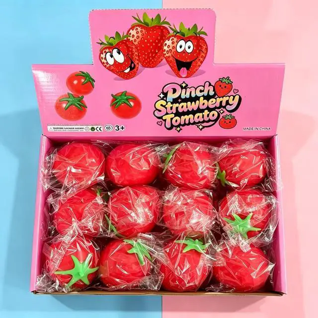 Main image of 12 pcs Strawberry Squishy Toy Paninda Lootbag Fillers