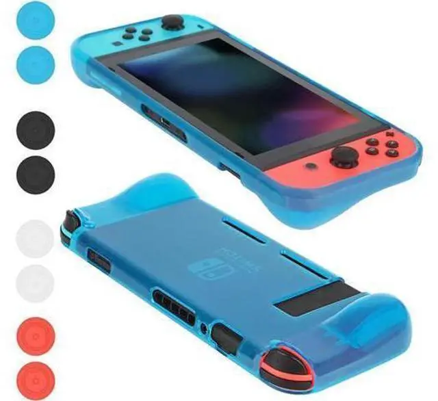 Alt view image 10 of 14 - Protective Case Cover for Nintendo Switch Comfortable Soft TPU Grip Case and Ergonomic Anti-Scratch Shock-Absorption Cover for Nintendo Switch 2017 with 8 Thumb Grips Caps