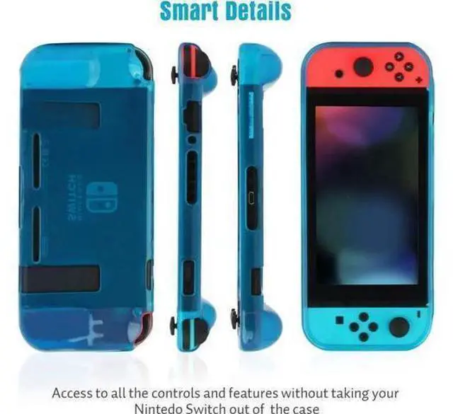 Alt view image 11 of 14 - Protective Case Cover for Nintendo Switch Comfortable Soft TPU Grip Case and Ergonomic Anti-Scratch Shock-Absorption Cover for Nintendo Switch 2017 with 8 Thumb Grips Caps