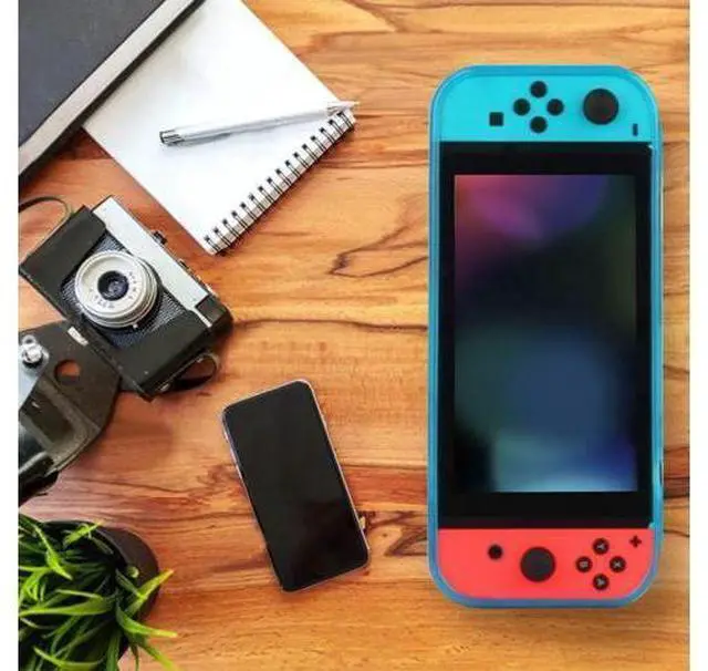 Alt view image 13 of 14 - Protective Case Cover for Nintendo Switch Comfortable Soft TPU Grip Case and Ergonomic Anti-Scratch Shock-Absorption Cover for Nintendo Switch 2017 with 8 Thumb Grips Caps