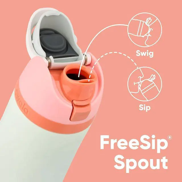 Alt view image 9 of 14 - Owala FreeSip Insulated Stainless Steel Water Bottle with Straw for Sports, Travel, and School BPA-Free Sports Water Bottle, 24 oz, Shy Marshmallow