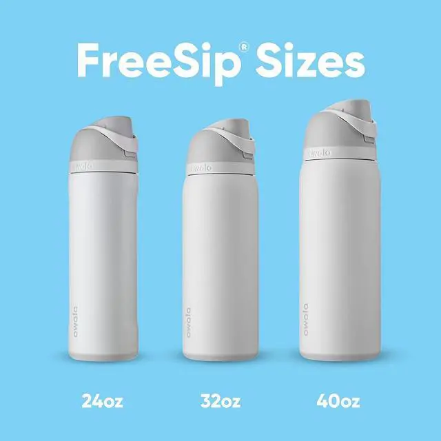 Alt view image 12 of 14 - Owala FreeSip Insulated Stainless Steel Water Bottle with Straw for Sports, Travel, and School BPA-Free Sports Water Bottle, 24 oz, Shy Marshmallow