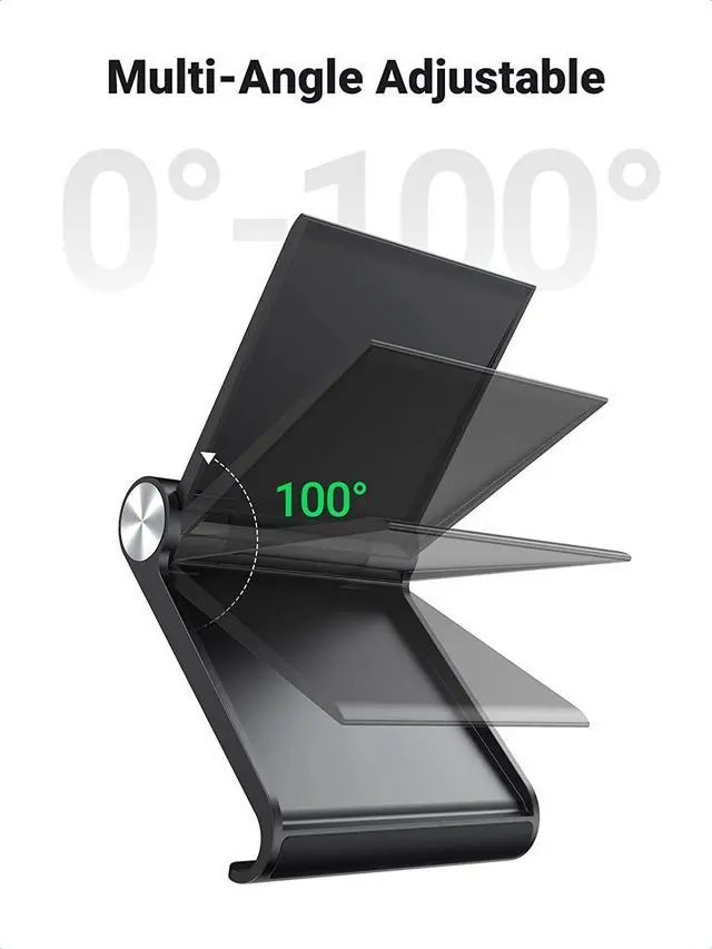 Alt view image 10 of 14 - UGREEN Cell Phone Stand Holder for Desk Adjustable Compatible with iPhone 13 12 Pro Max 11 SE XS XR 8 Plus 6 7 Samsung Galaxy Note20 S20 S10 S9 S8 Android Smartphone Mobile Phone Dock Foldable, Black