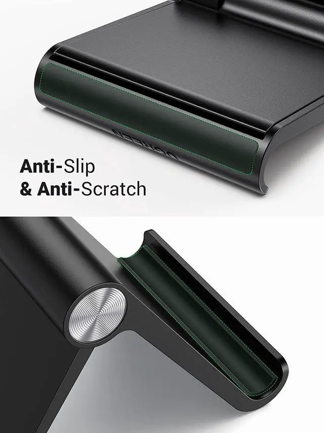 Alt view image 13 of 14 - UGREEN Cell Phone Stand Holder for Desk Adjustable Compatible with iPhone 13 12 Pro Max 11 SE XS XR 8 Plus 6 7 Samsung Galaxy Note20 S20 S10 S9 S8 Android Smartphone Mobile Phone Dock Foldable, Black