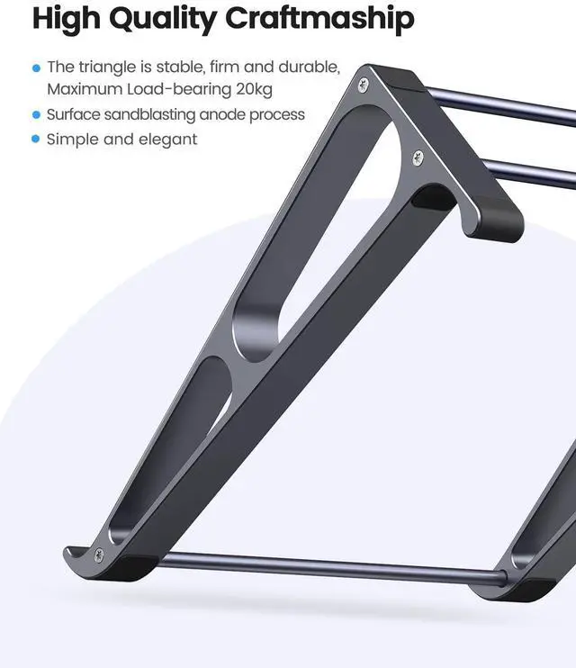 Alt view image 10 of 14 - Laptop Stand for Desk ORICO 3 in 1 MacBook Vertical Holder, Aluminum Stable Computer Riser for 11-15" Laptop, Tablets, Chromebook Stand