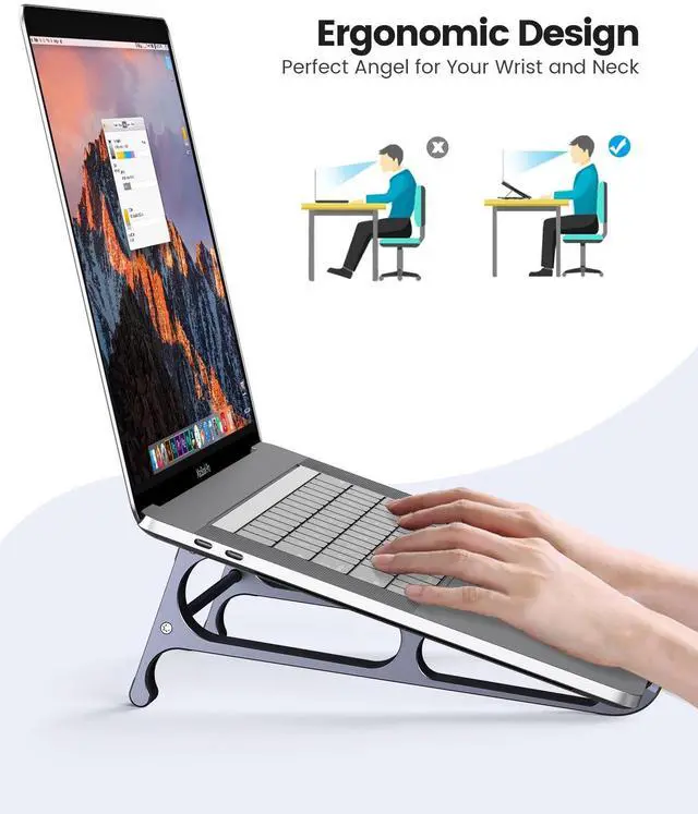 Alt view image 9 of 14 - Laptop Stand for Desk ORICO 3 in 1 MacBook Vertical Holder, Aluminum Stable Computer Riser for 11-15" Laptop, Tablets, Chromebook Stand